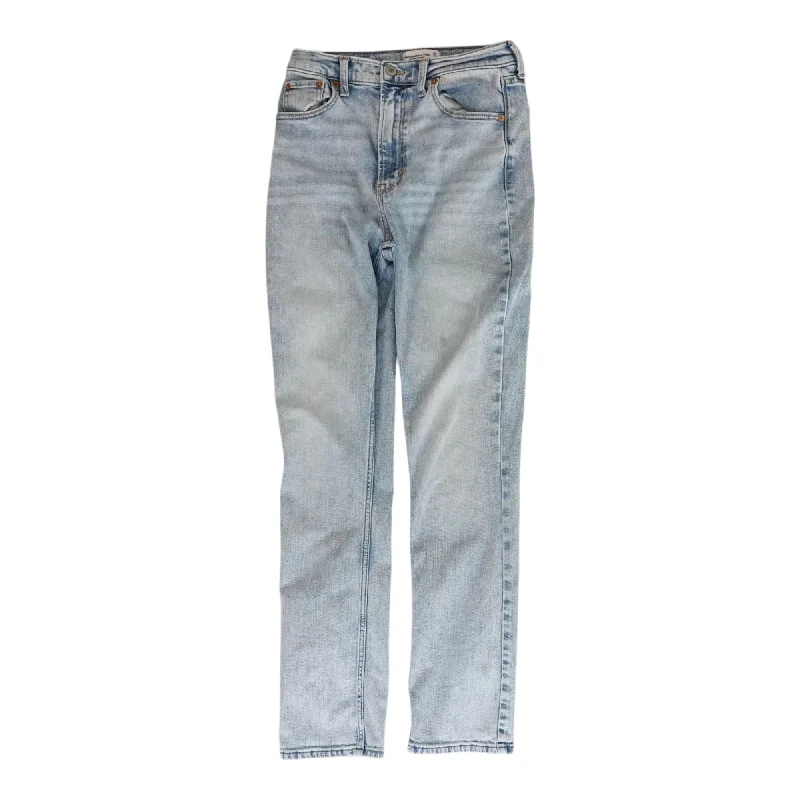 Blue Solid High Rise Slim Leg Jeans