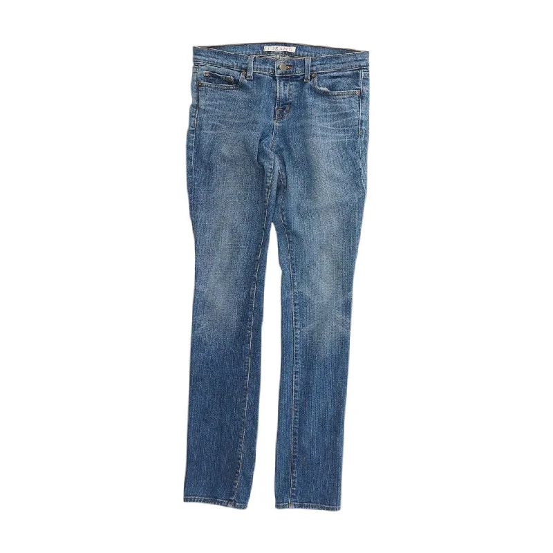 Blue Solid Skinny Leg Jeans