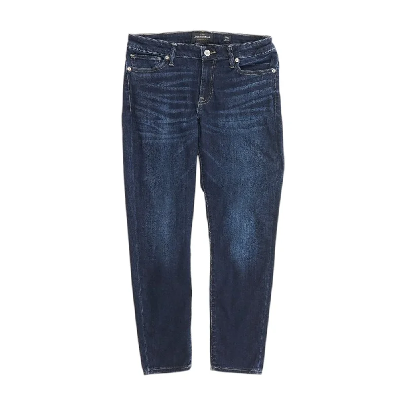 Blue Solid Skinny Leg Jeans