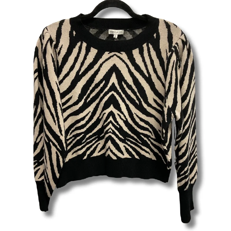 Sweater By Moon River In Zebra Print, Size: L