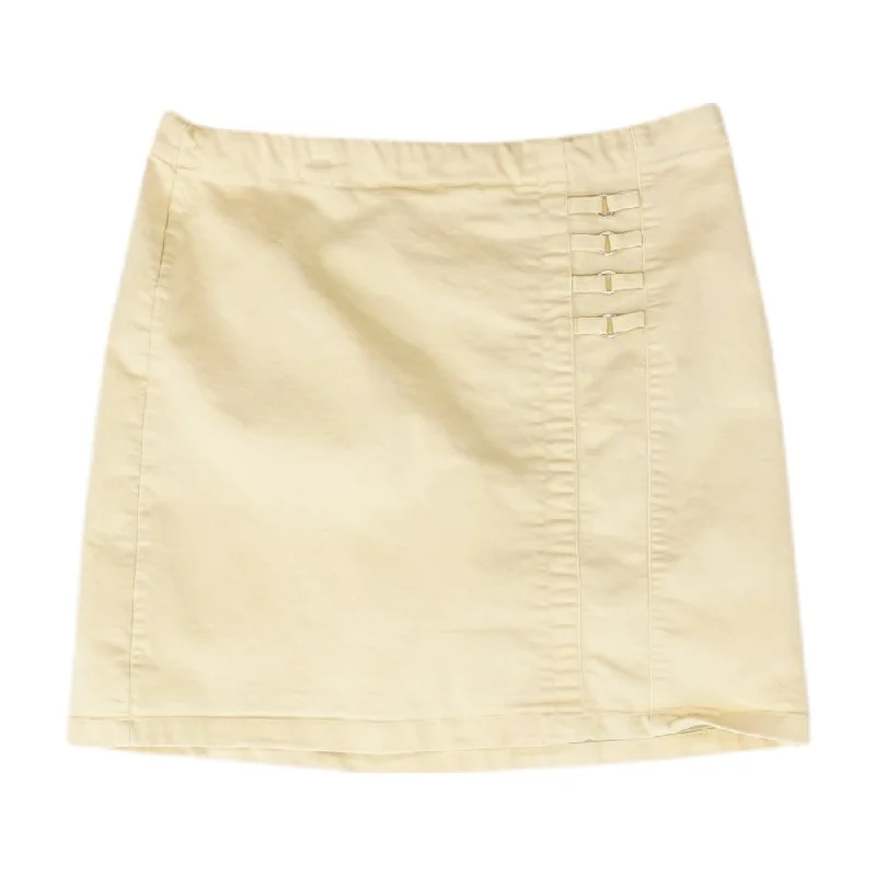 Yellow Solid Mini Skirt