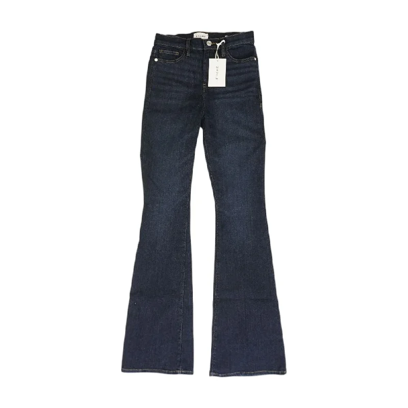 Navy Solid Flare Jeans