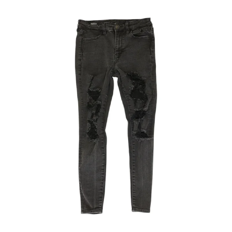 Black Solid High Rise Jeans