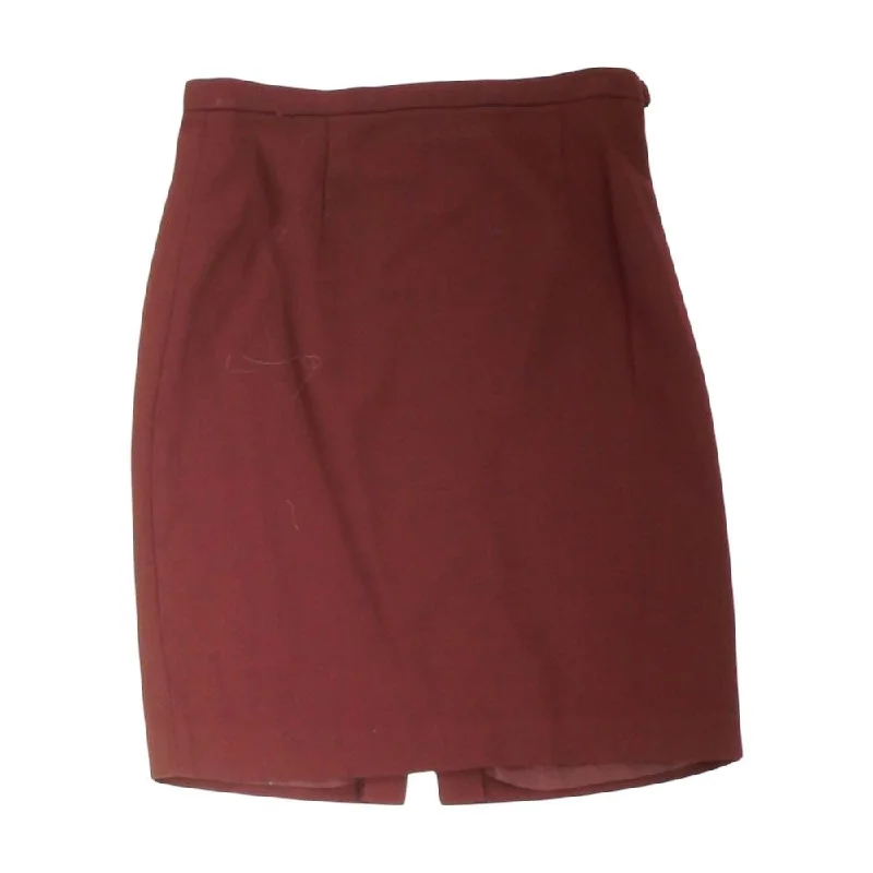 Maroon Solid Mini Skirt