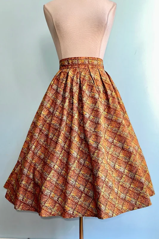 Rust Multi Plaid Doris Skirt by Retrolicious