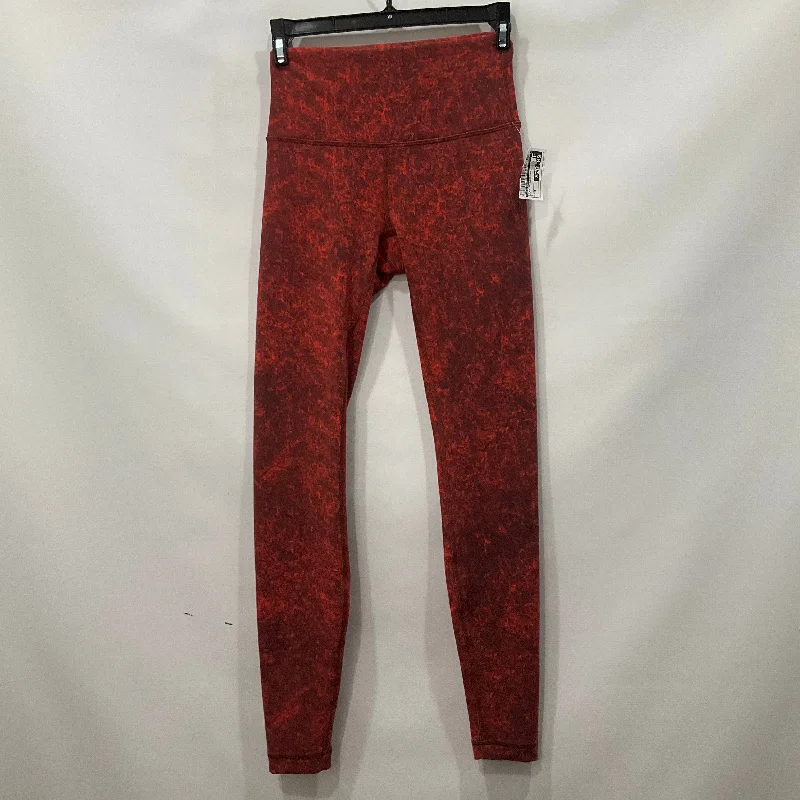 Red Athletic Leggings Lululemon, Size 4