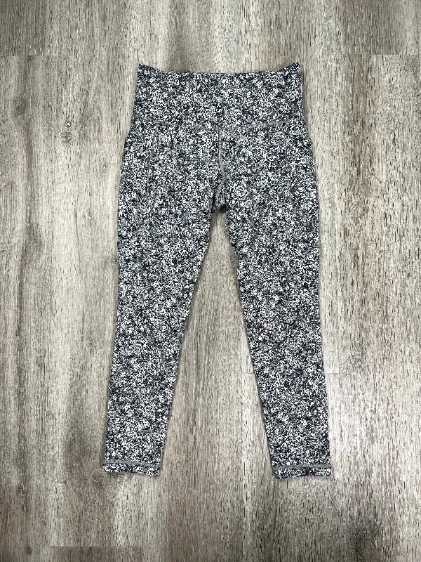 Grey & White Athletic Leggings Athleta, Size Xs