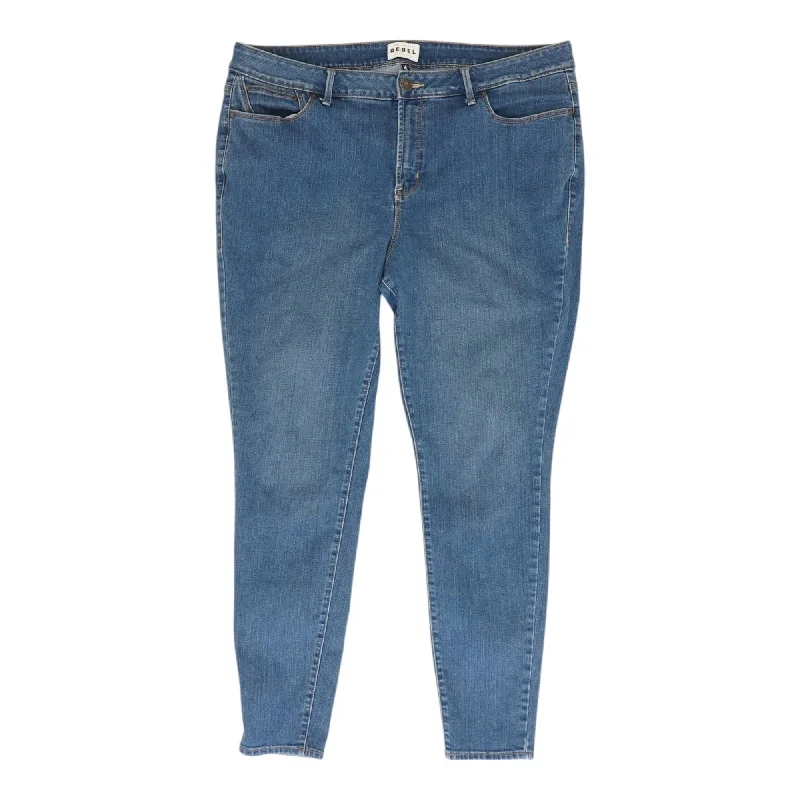 Blue Solid High Rise Skinny Leg Jeans