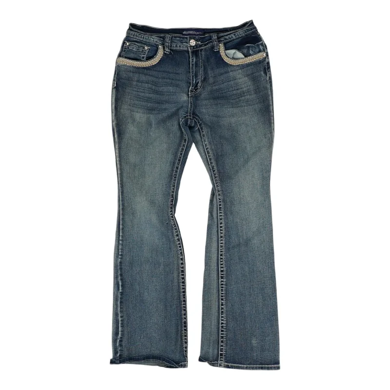 Blue Solid Mid Rise Jeans