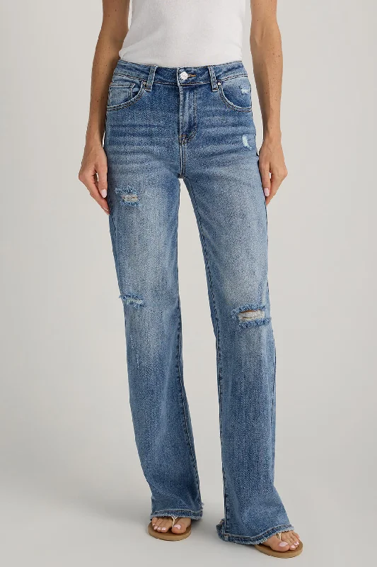 Risen Lexi High Rise Vintage Washed Wide Leg Jeans