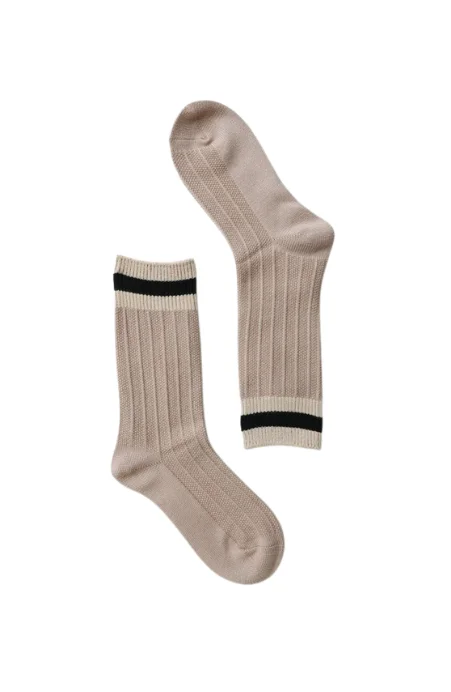 Striped Color Block Wool Crew Socks