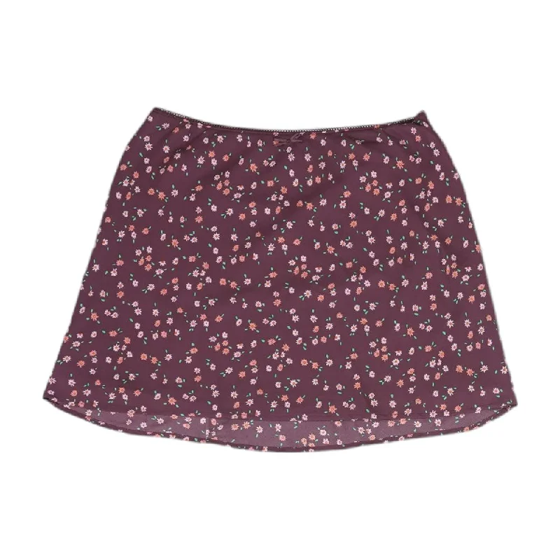 Mauve Floral Mini Skirt