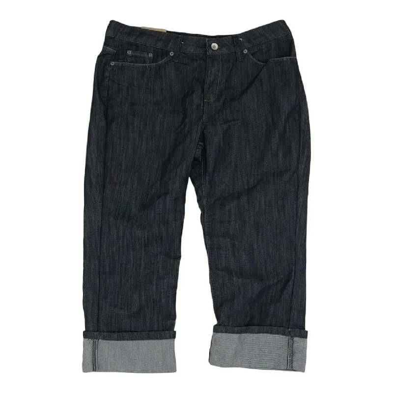 Blue Solid Mid Rise Relaxed Jeans