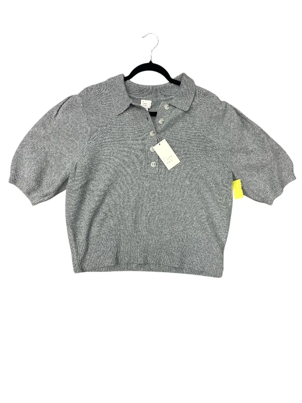 Sweater Short Sleeve By A New Day In Grey, Size: Xl