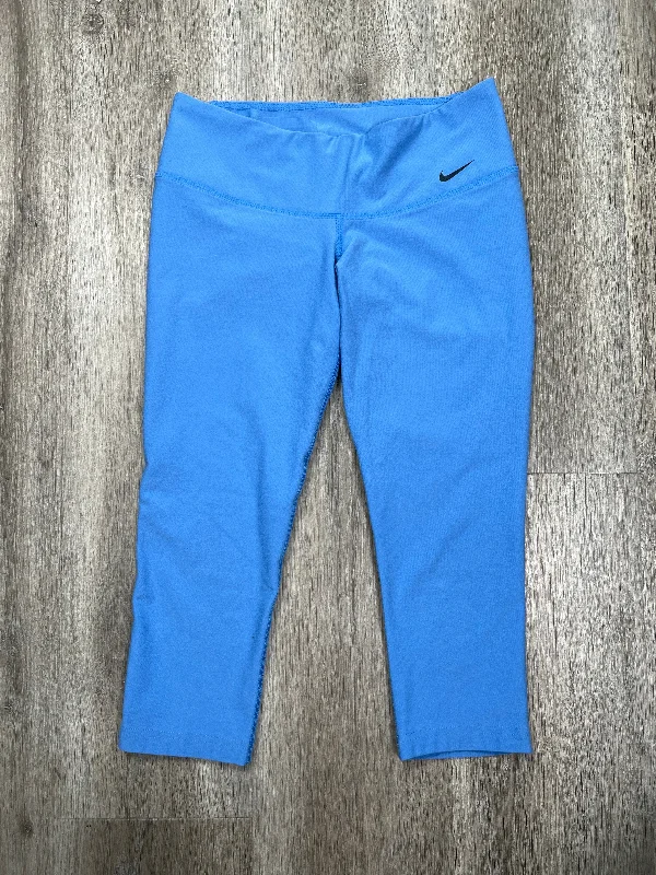 Blue Athletic Leggings Capris Nike Apparel, Size Xs