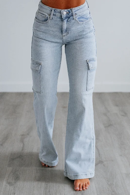 Leigh Risen Cargo Jeans - Vintage Light Wash