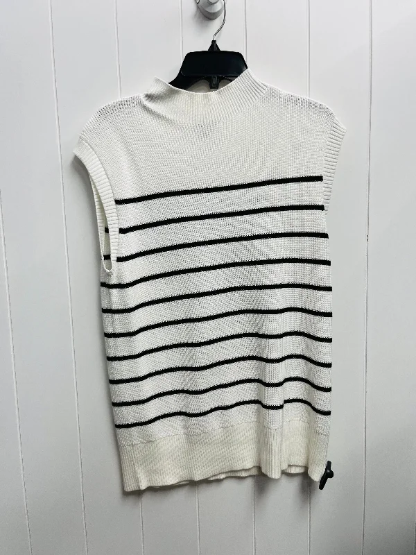 Sweater Short Sleeve By Talbots In Black & White, Size: L