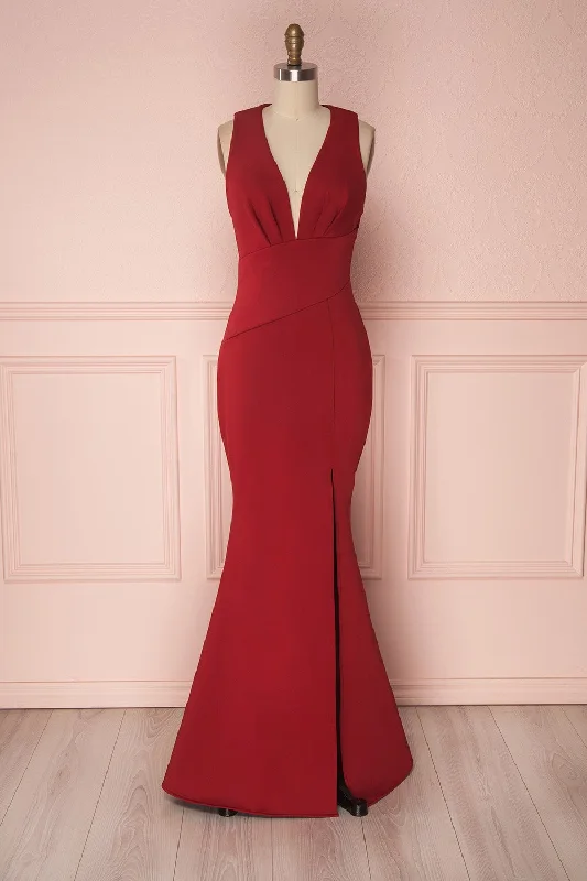 Camila Fire | Dark Red Mermaid Gown