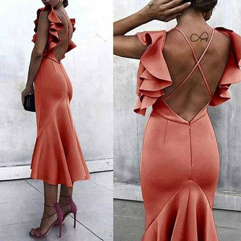 New Arrival  Open Back Unique Design Elegant Prom Dresses, Simple Bridesmaid Dresses PD1638