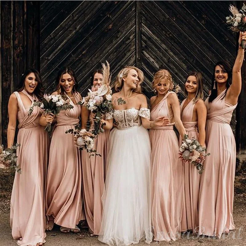 Convertible Unique Design New  Long Soft Custom Bridesmaid Dresses, wedding guest dress WG569