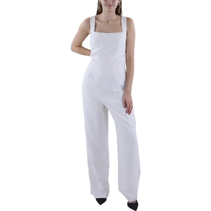 Womens Solid Wide Leg Jumpsuit