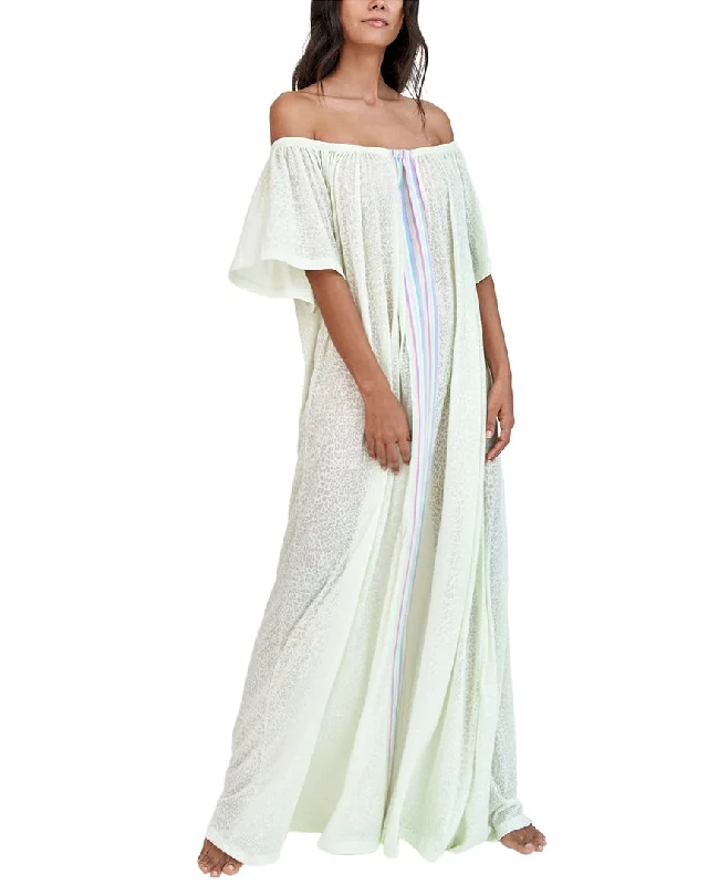 Pitusa Off Shoulder Beach Kaftan Maxi Dress