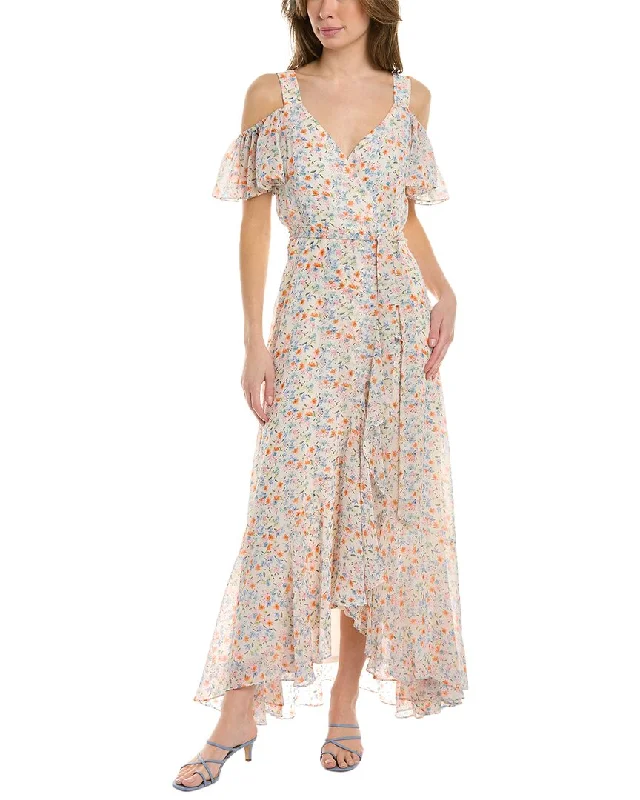 MAISON TARA Cold-Shoulder Maxi Dress