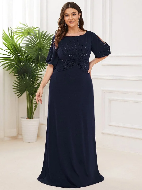 Simple Plus Size Bodycon Maxi Mermaid Wedding Guest Dress