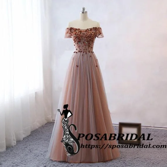 Sexy Off Shoulder Prom Dresses, Sweetheart Neck Flowers Long  Women Formal Bridesmaid Dresses ,WG327