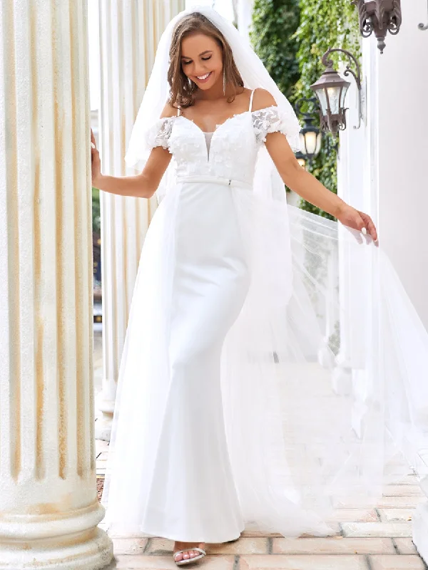 Fishtail Silhouette Wholesale Wedding Dresses with Appliques