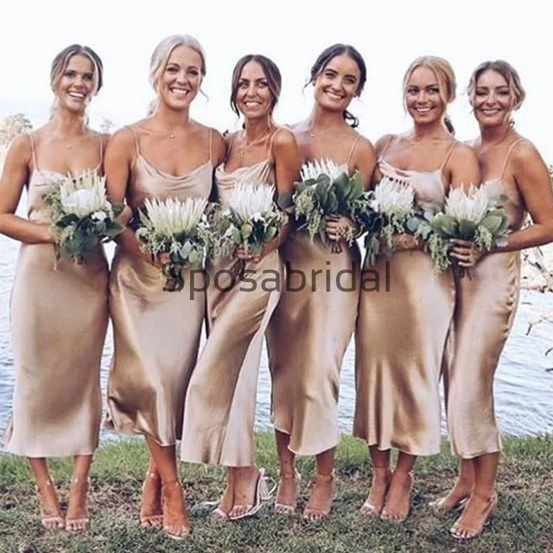 Cheap Hot Sale Spaghetti Straps Simple Popular Bridesmaid Dresses WG680