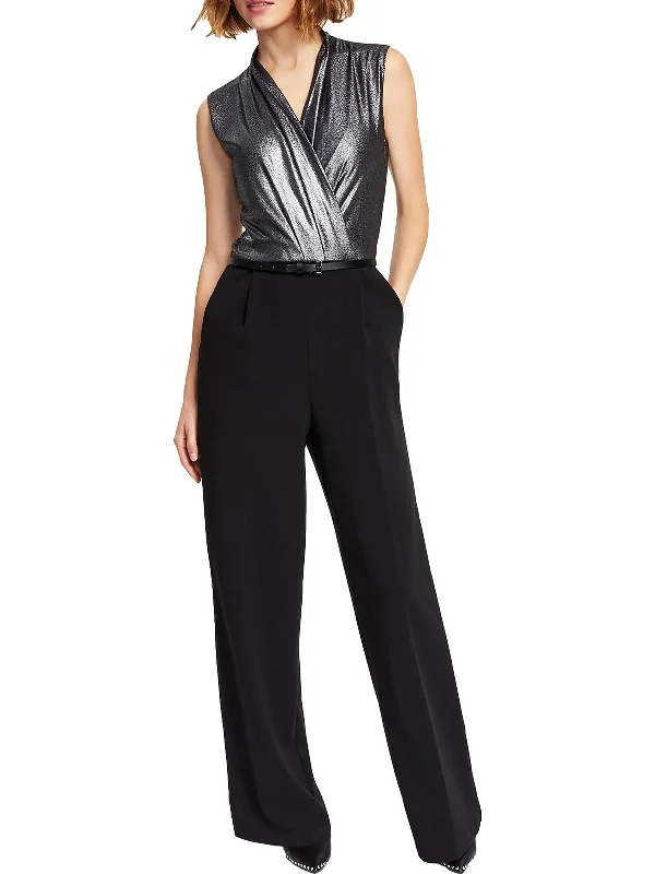 Womens Glitter Wide Leg Jumpsuit