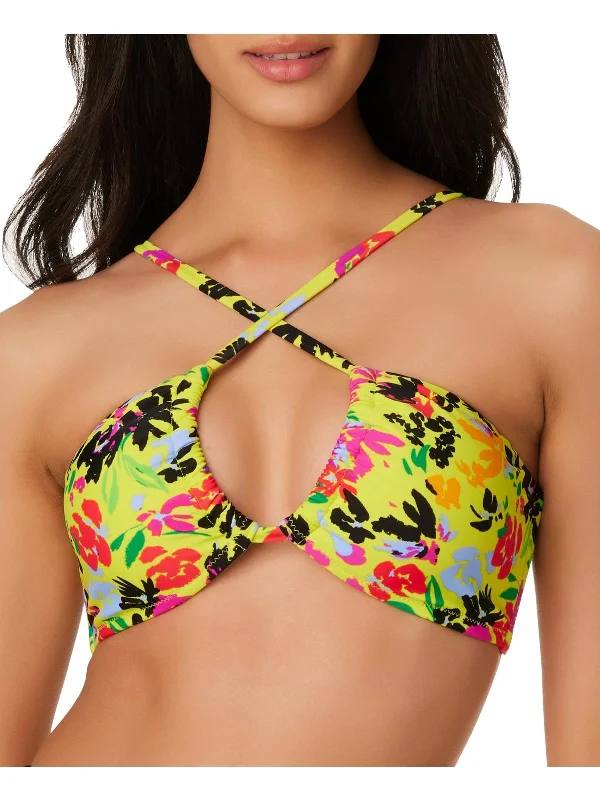 Womens Floral Removable Padding Bikini Swim top