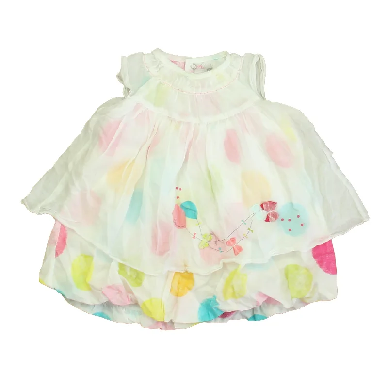 Catimini Girls White | Pink | Blue Balloons Dress