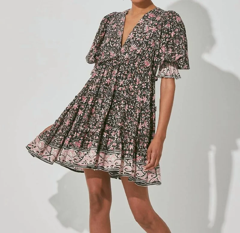 Lauren Mini Dress In Fan Print