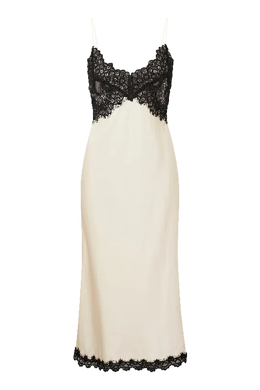 Ameliane Lace-Trimmed Slip Dress - CREAM