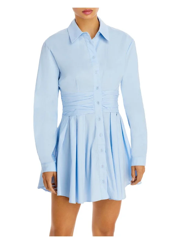 Leoni Womens Collared Short Shirtdress