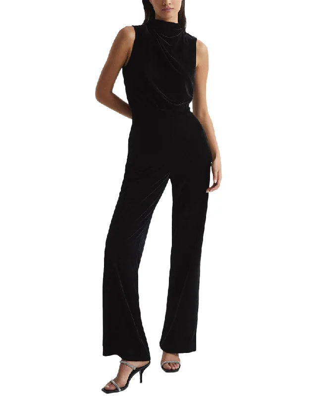 Reiss Diane Sleeveless Velvet Jumpsuit