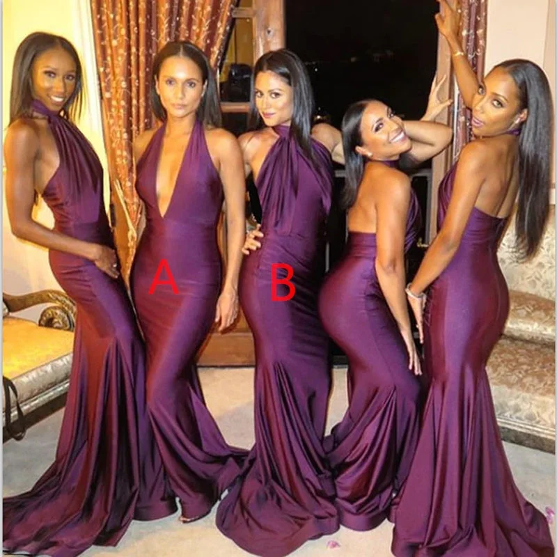 Mismatched Sexy Mermaid Long Elegant Formal Bridesmaid Dresses WG595