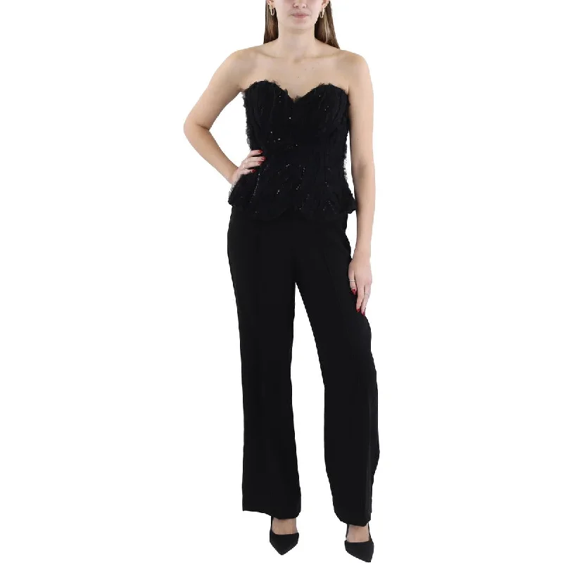 Womens Lace Strapless Jumpsuit