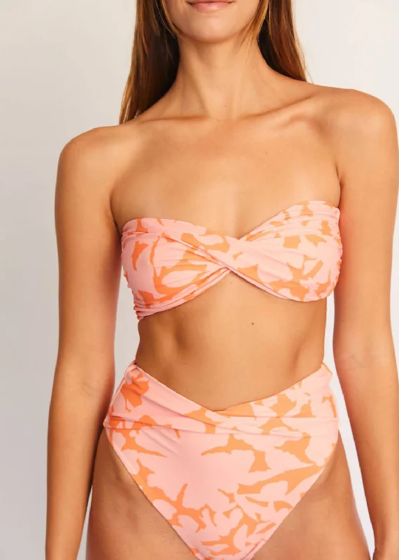 Lottie Top In Orange Floral