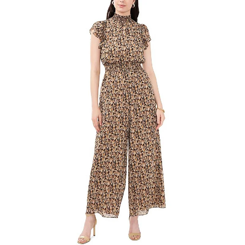 Womens Printed Metallic Jumpsuit