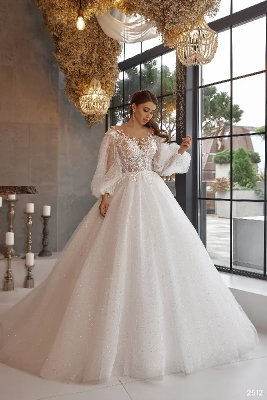 Shiny Glitter Lace Wedding Dresses Puff Sleeve Appliques Pearls off Shoulder Tulle Boho Bride Gown vestidos de novia