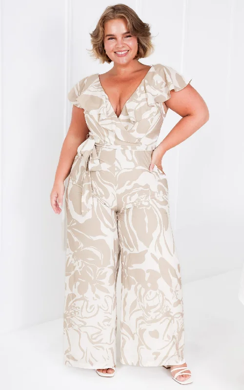 Grazina Jumpsuit - Beige Floral