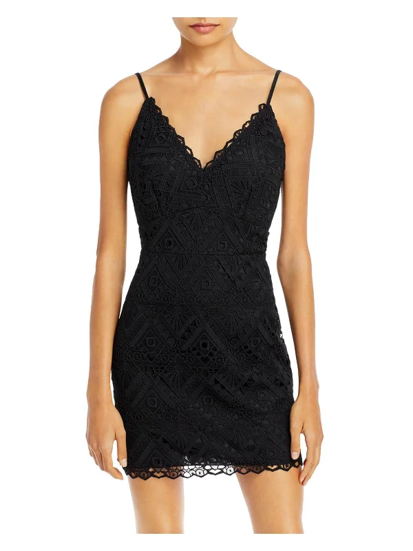 Womens Lace Short Cocktail and Party Dress