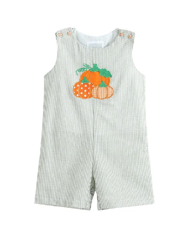 Lil Cactus Seersucker Pumpkin Shortall