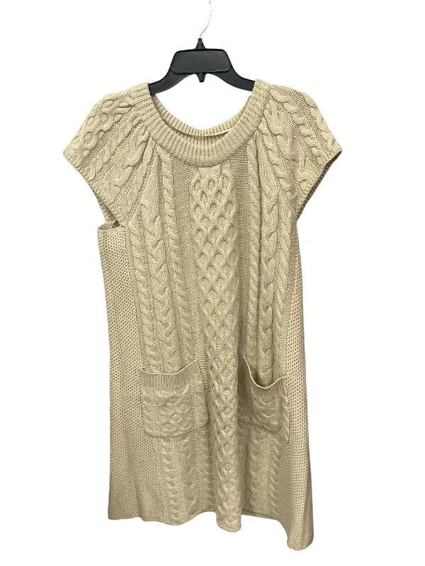 Dress Sweater By Madison Leigh In Beige, Size: Xl