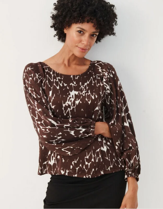 Part Two Cassaya Blouse HOT FUDGE TEXTURED