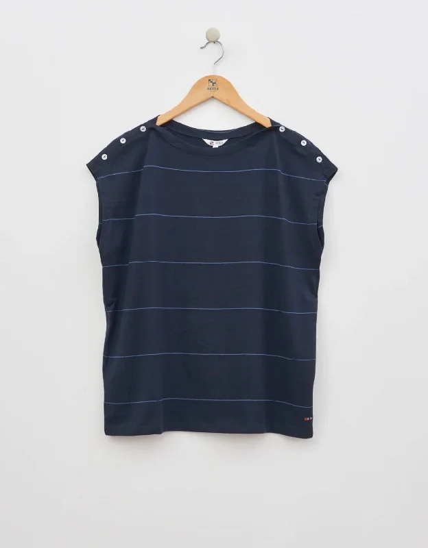 Batela Thin Stripe T-Shirt NAVY