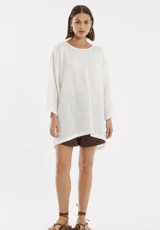 White Flax Linen Top